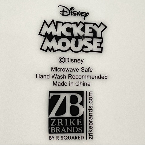 Disney Mickey Mouse Classic Gold Signature by Zrike Plate 8” Black & Gold Rimmed - Picture 4 of 5